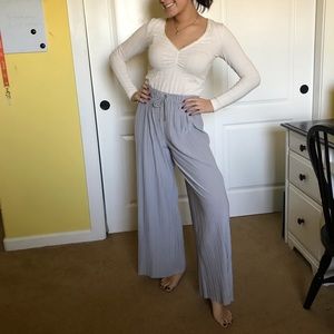 Gray palazzo pants